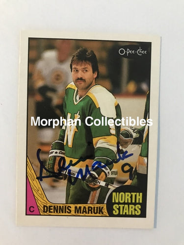 Dennis Maruk Autographed Cards 1987/88 Opc #3 Card