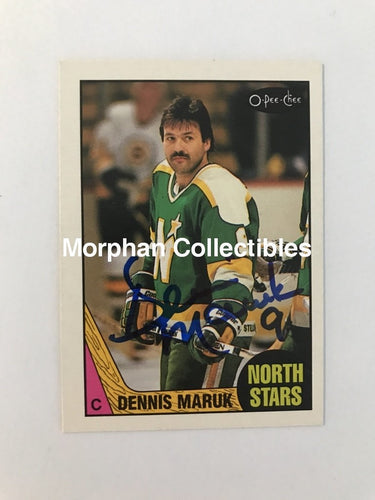 Dennis Maruk Autographed Cards 1987/88 Opc #4 Card