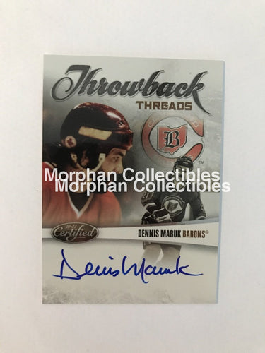 Dennis Maruk - Autographed Card 2010 Certified Throwback Threads