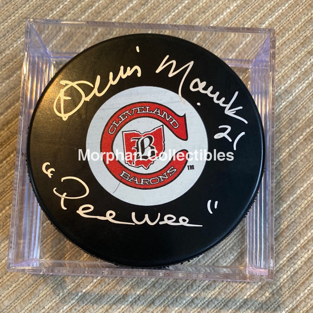 Dennis Maruk - Autographed Cleveland Barons Puck