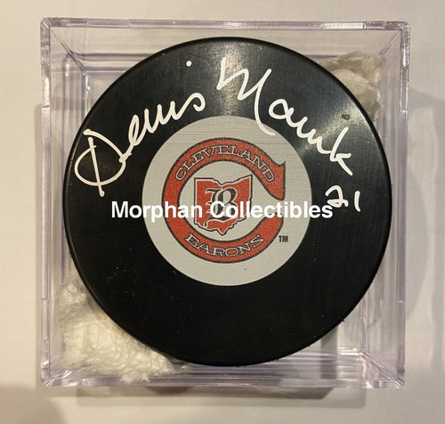 Dennis Maruk - Autographed Cleveland Barons Puck