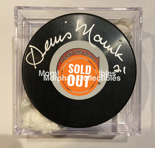 Dennis Maruk - Autographed Cleveland Barons Puck