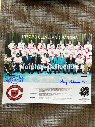 Dennis Maruk / Gary Sabourin Gilles Meloche - Autographed 8X10 Photo Cleveland Barons Team