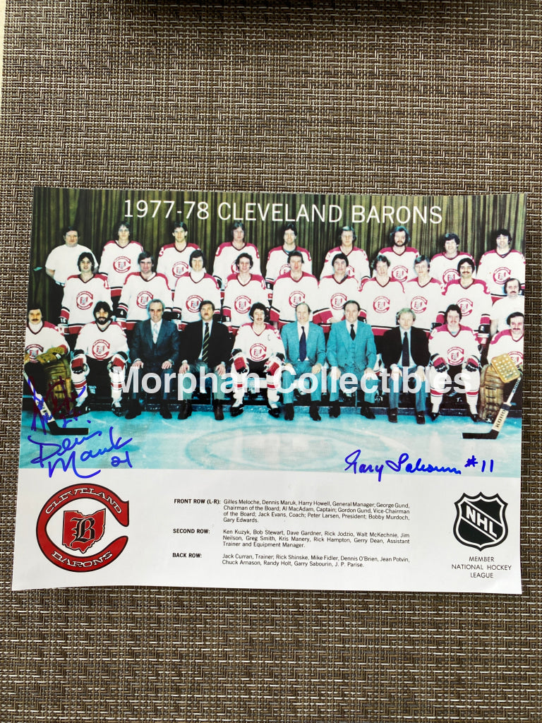 Dennis Maruk / Gary Sabourin Gilles Meloche - Autographed 8X10 Photo Cleveland Barons Team
