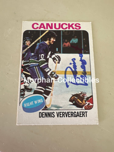 Dennis Ververgaert - Autographed Card - 1975-76 Topps Card