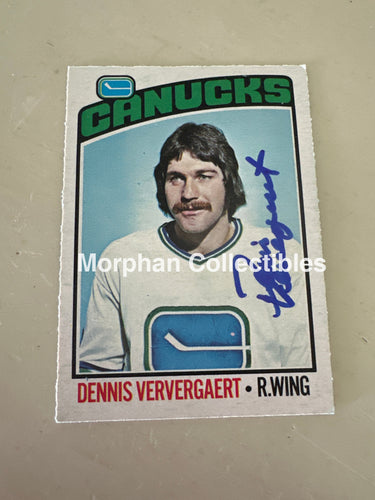 Dennis Ververgaert - Autographed Card - 1976-77 OPC Card