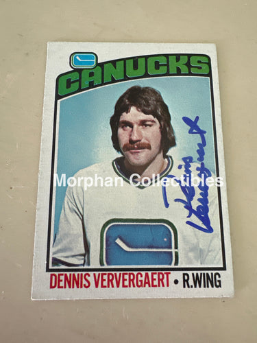 Dennis Ververgaert - Autographed Card - 1976-77 Topps Card