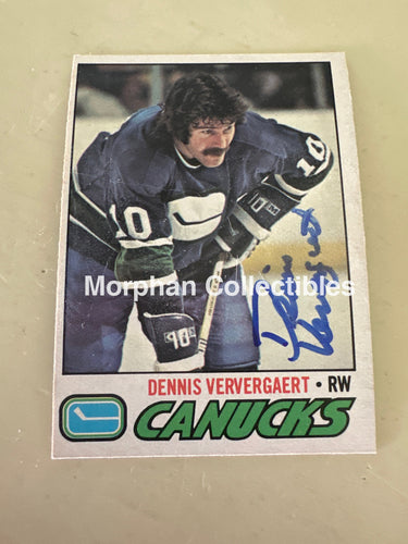 Dennis Ververgaert - Autographed Card - 1977-78 OPC Card