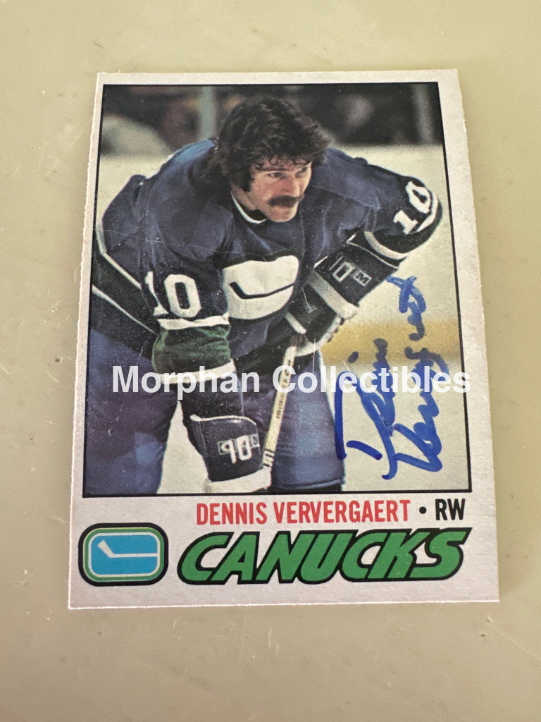 Dennis Ververgaert - Autographed Card - 1977-78 OPC Card