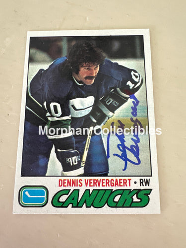 Dennis Ververgaert - Autographed Card - 1977-78 Topps Card