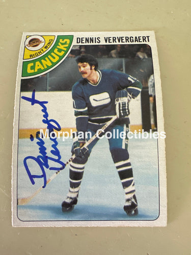 Dennis Ververgaert - Autographed Card - 1978-79 OPC Card