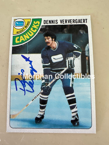 Dennis Ververgaert - Autographed Card - 1978-79 Topps Card