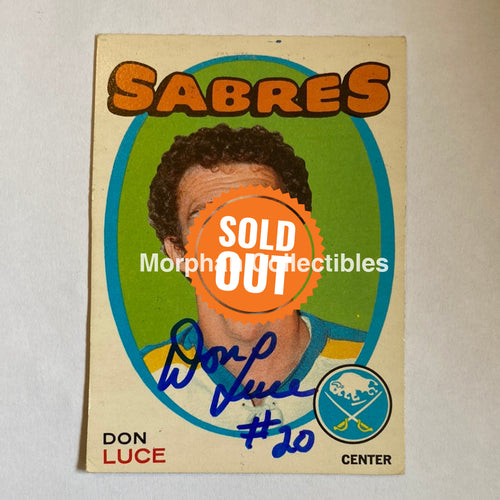 Don Luce - Autographed Card 1971-72 Opc Rookie