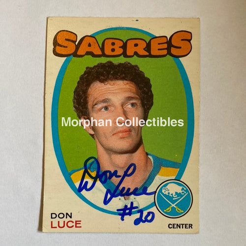 Don Luce - Autographed Card 1971-72 Opc Rookie