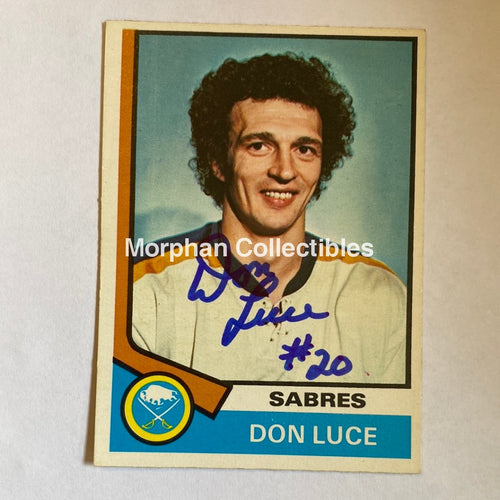 Don Luce - Autographed Card 1974-75 Opc