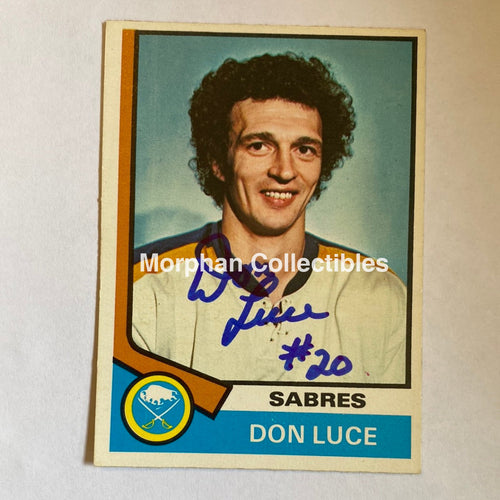 Don Luce - Autographed Card 1974-75 Opc