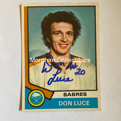 Don Luce - Autographed Card 1974-75 Opc