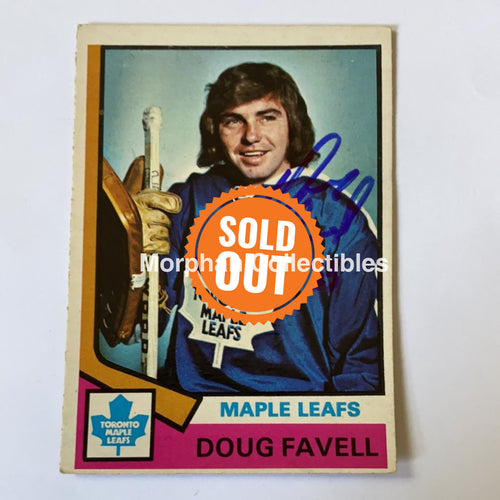 Doug Favell - Autographed Card 1974-75 Opc