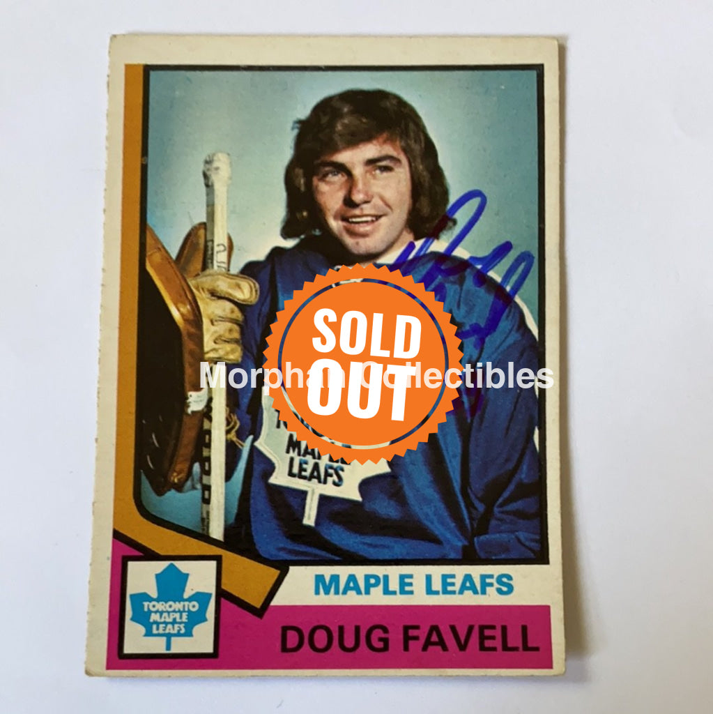 Doug Favell - Autographed Card 1974-75 Opc