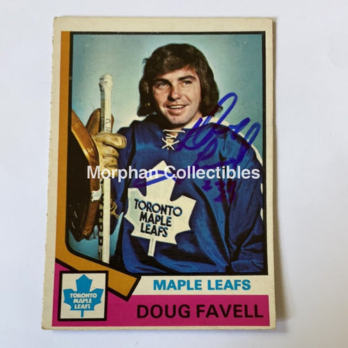 Doug Favell - Autographed Card 1974-75 Opc