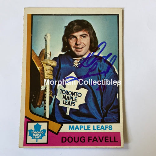 Doug Favell - Autographed Card 1974-75 Opc