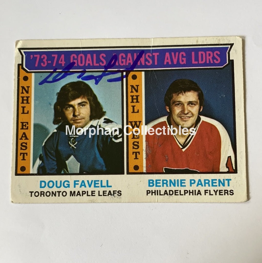 Doug Favell - Autographed Card 1974-75 Opc Leaders