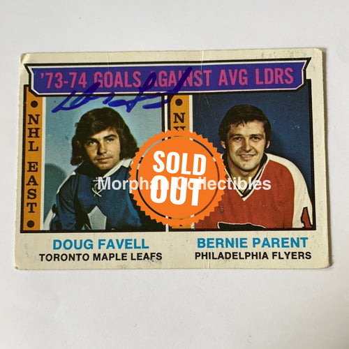 Doug Favell - Autographed Card 1974-75 Opc Leaders