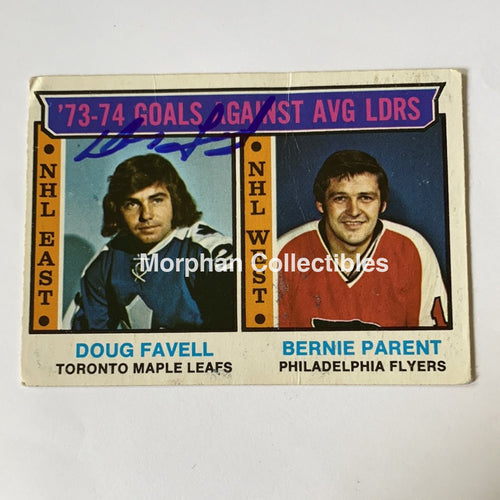 Doug Favell - Autographed Card 1974-75 Opc Leaders