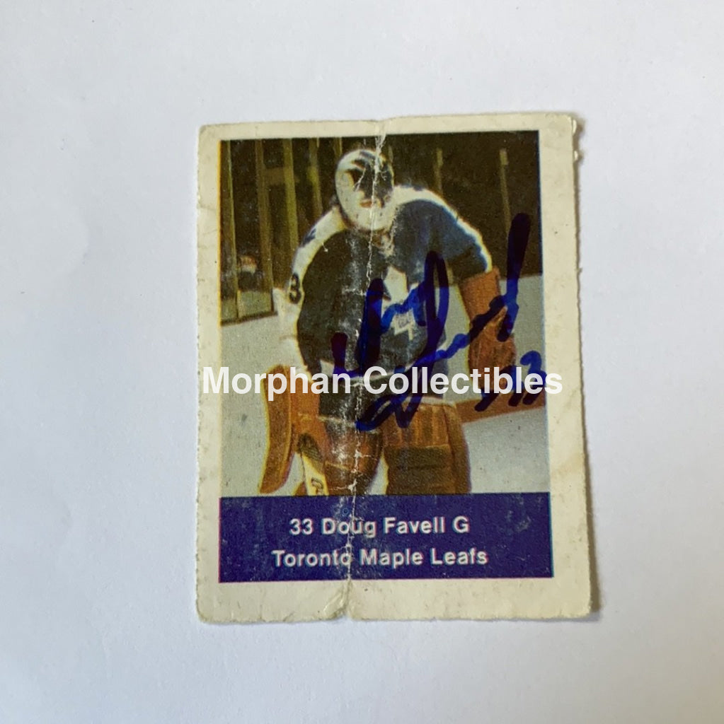 Doug Favell - Autographed Card Loblaws. Poor Quality