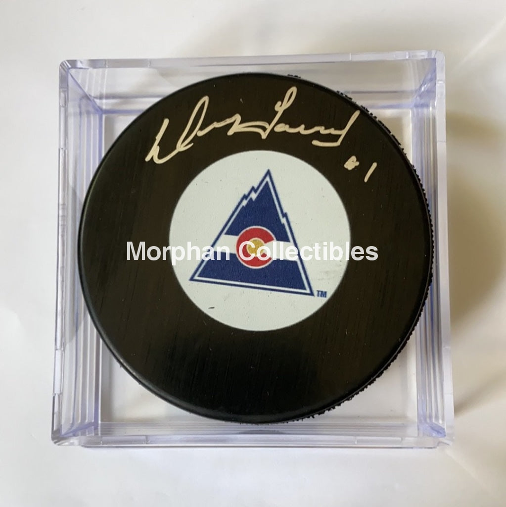 Doug Favell - Autographed Puck Colorado Rockies