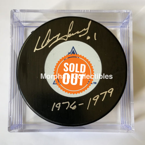 Doug Favell - Autographed Puck Colorado Rockies