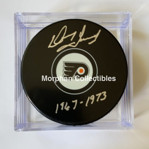 Doug Favell - Autographed Puck Philadelphia Flyers