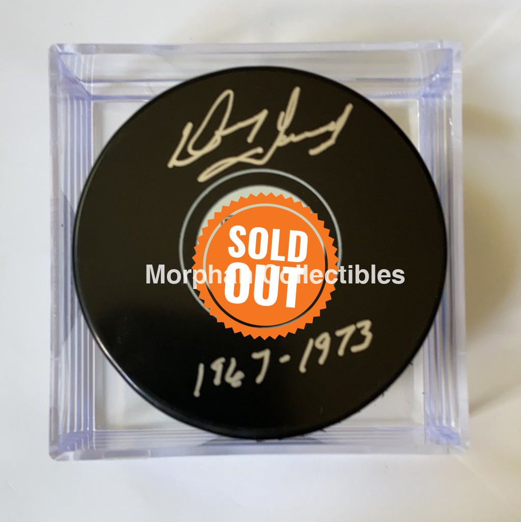 Doug Favell - Autographed Puck Philadelphia Flyers