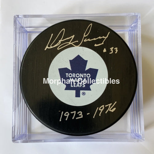 Doug Favell - Autographed Puck Toronto Maple Leafs