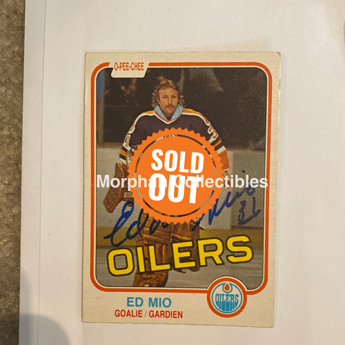 Eddie Mio - Autographed Card Opc 1981-82 Crease