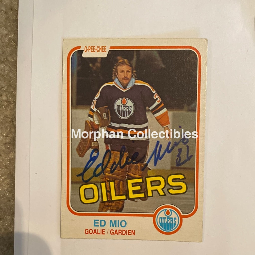 Eddie Mio - Autographed Card Opc 1981-82 Crease