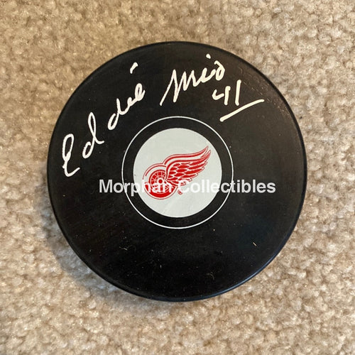 Eddie Mio - Autographed Pick Detroit Red Wings Puck