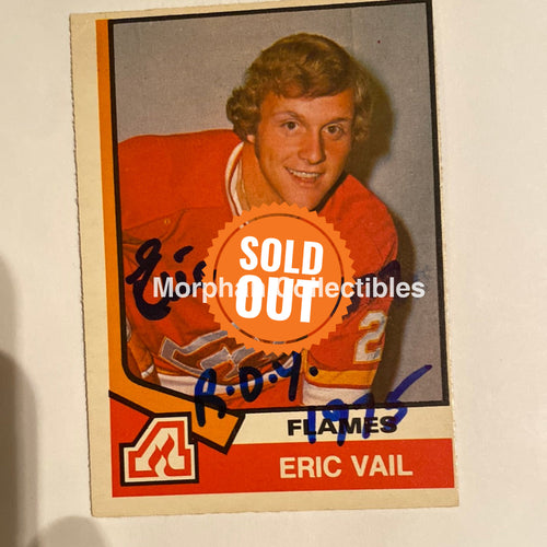 Eric Vail - Autographed Card 1974-75 Opc Smear