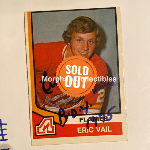 Eric Vail - Autographed Card 1974-75 Opc Smear