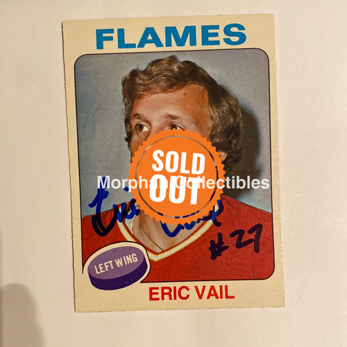 Eric Vail - Autographed Card 1975-76 Opc