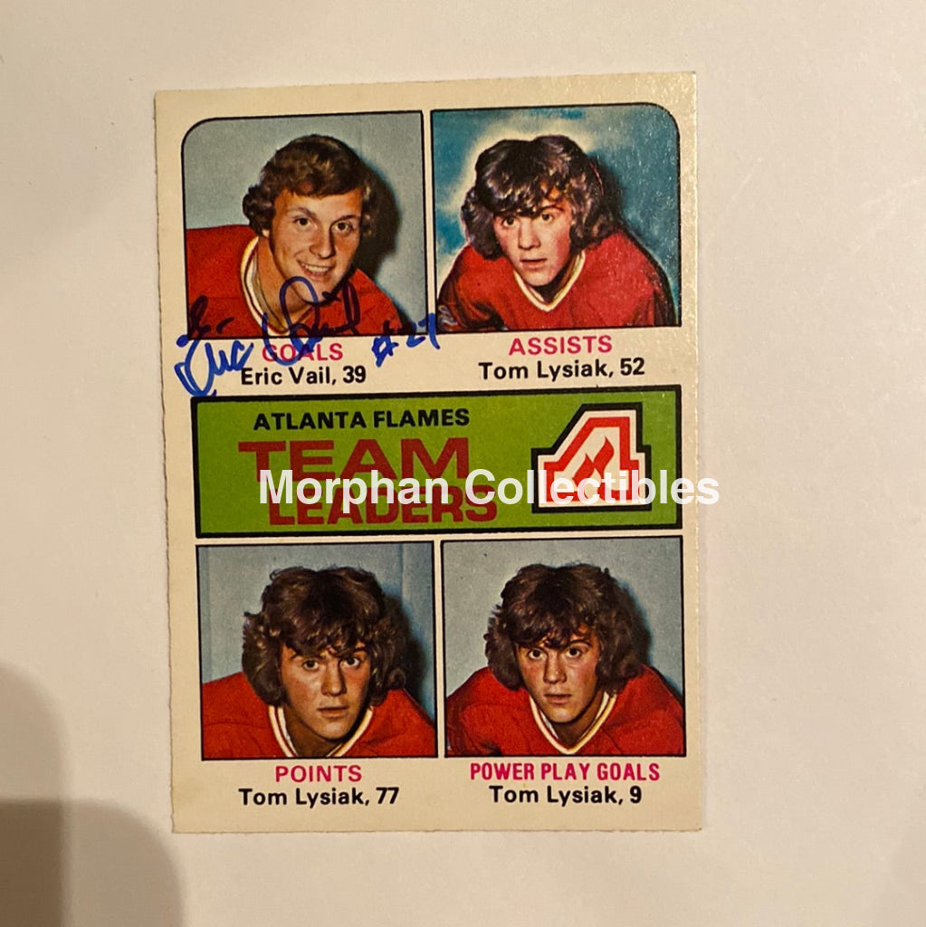 Eric Vail - Autographed Card 1975-76 Opc Team Leaders
