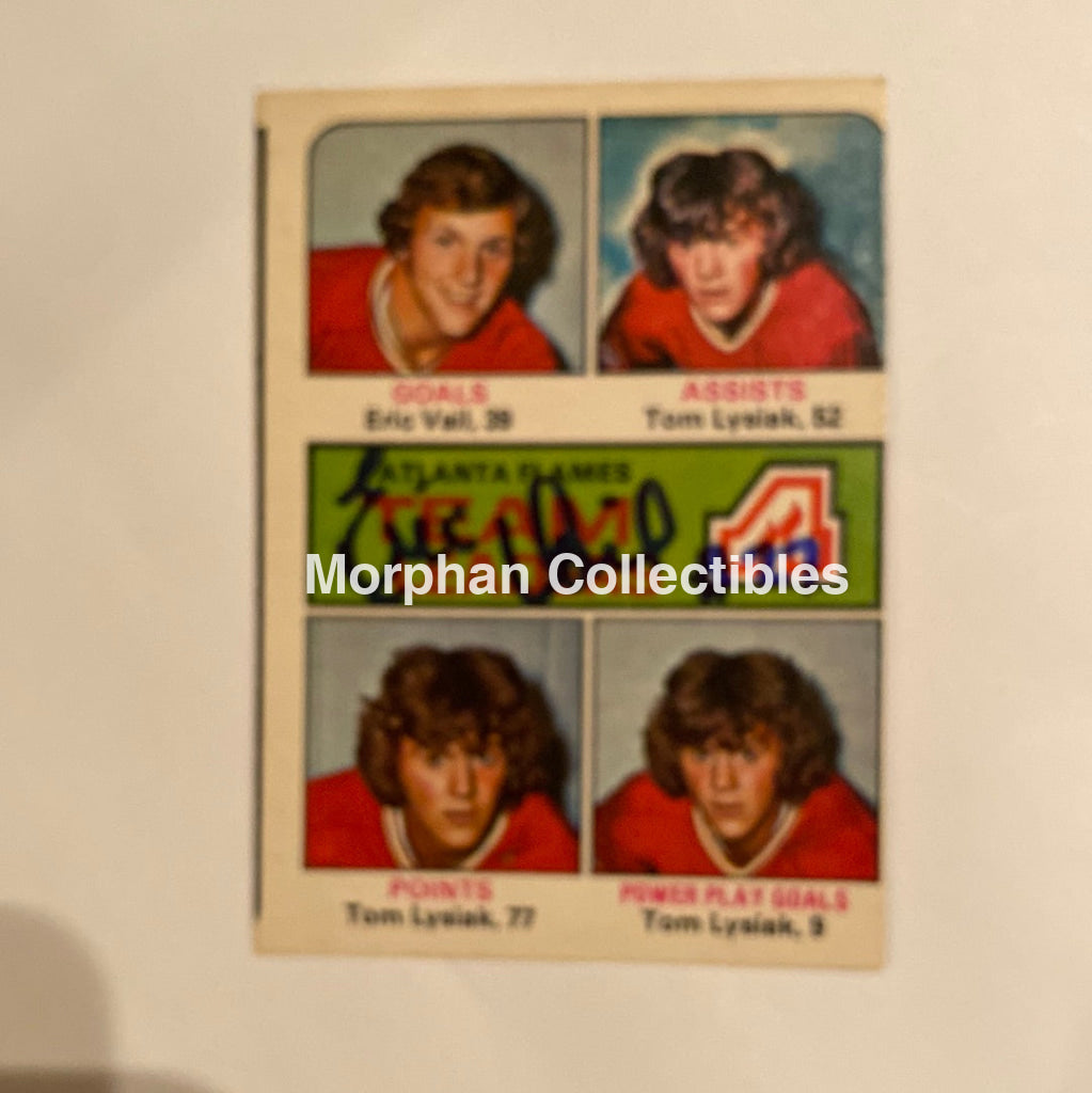 Eric Vail - Autographed Card 1975-76 Opc Team Leaders