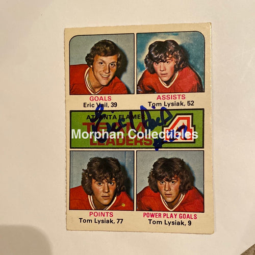 Eric Vail - Autographed Card 1975-76 Opc Team Leaders