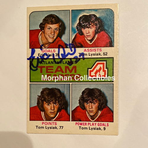 Eric Vail - Autographed Card 1975-76 Opc Team Leaders