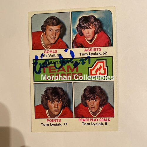 Eric Vail - Autographed Card 1975-76 Topps Team Leaders