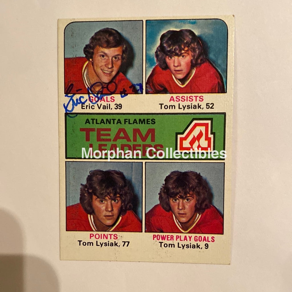 Eric Vail - Autographed Card 1975-76 Topps Team Leaders