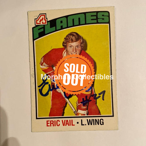Eric Vail - Autographed Card 1976-77 Opc
