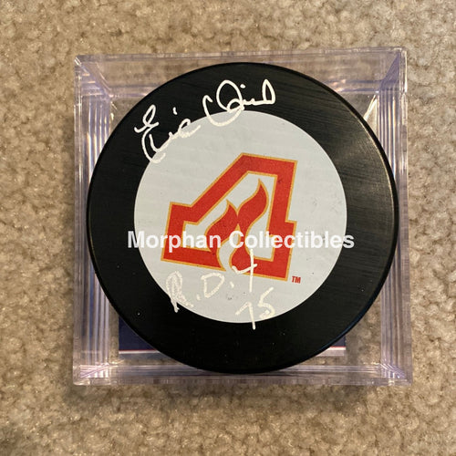 Eric Vail - Autographed Puck Atlanta Flames