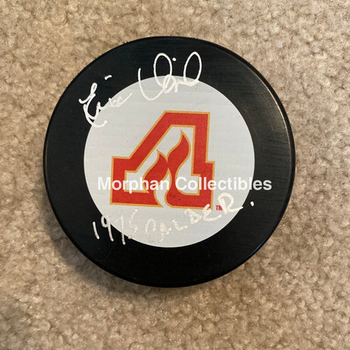 Eric Vail - Autographed Pick Atlanta Flames Puck