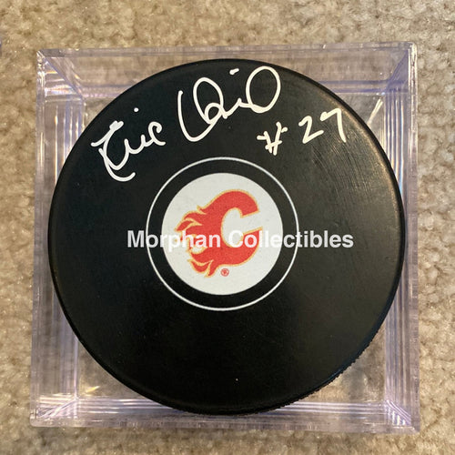 Eric Vail - Autographed Pick Calgary Flames Puck